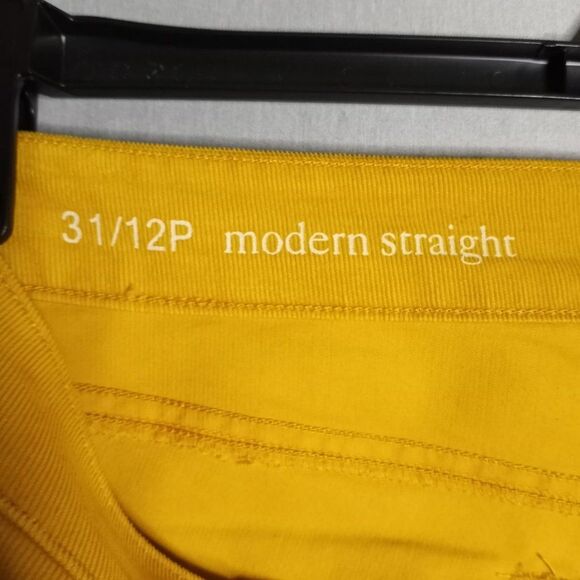 Ann Taylor Women's Modern Straight Mustard Yellow Brushed Corduroy Pants Sz 12P - Picture 7 of 8